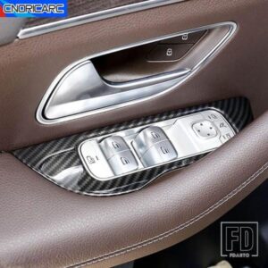 ドア窓リフトボタンパネルフレーム装飾トリムカーボンパターンメルセデスベンツ GLE W167 GLS X167 2020-2022 カーアクセサリー