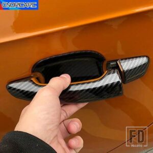 アウディ A3 8V 2013-19 カーアクセサリードアプルハンドルパネルカバー装飾トリムカーボンテクスチャステッカー外装デカール