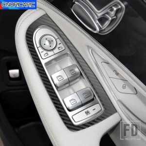 カーボンパターンドアアームレスト窓ガラスリフトボタンフレームトリムメルセデスベンツ C クラス W205 GLC 2015-2018 LHD RHD ステッカー
