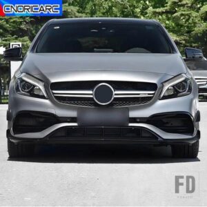カーアクセサリーフロントバンパースポイラーリップブレードアンダーグリルサイドエアナイフステッカーメルセデスベンツ A クラス W176 2016-2018 A45
