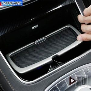 カースタイリングセンターコンソール水カップホルダーフレームステッカーメルセデスベンツ S クラス W222 2014-18 インテリアデカール