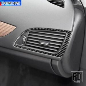 フロント両側空調アウトレットステッカーカーボンアウディ A6 C7 A7 2012-2018 LHD RHD 空中ベントフレームトリム