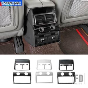 リアエアベントフレーム装飾カバートリムアウディ Q7 2008-2015 カーボンパターンステッカーステンレスインテリアアクセサリー