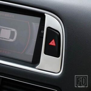 カーコンソールハザードハザード灯スイッチボタンフレーム装飾カバートリムアウディ Q5 2009-2016 LHD ステンレスアクセサリー