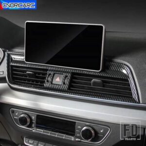 ABS センターコンソールエアアウトレットフレーム装飾デカールアウディ Q5 用カースタイリング 2018 2019 LHD カーボンカラーインテリア