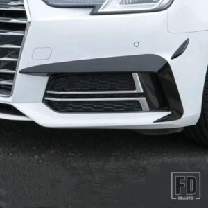 アウディ A4 B9 2017-2018 用カースタイリングフロントバンパースポイラーエアナイフフォグライトカバーカーボンステッカー外装アクセサリー
