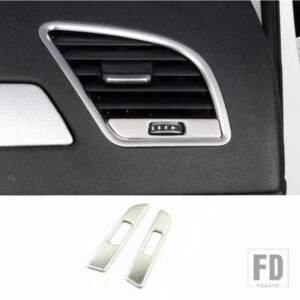 ダッシュボードサイドエアベントノブ装飾フレームカバーエアアウトレットトリム 2 個アウディ A4 B8 2009-16 A5 インテリア自動車アクセサリー