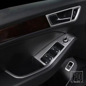 カースタイリングドアアームレスト装飾フレームステンレストランクボタンカバーインテリアドアノブトリムアウディ Q5 2010-2016 LHD