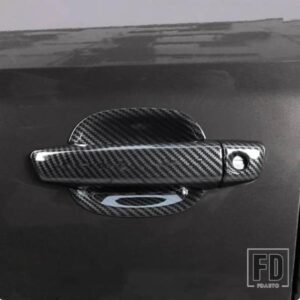 ドアハンドル装飾カバートリムアウディ A3 8V 2013-2019 カーボンカラードアノブドアボウルカバー外装デカール