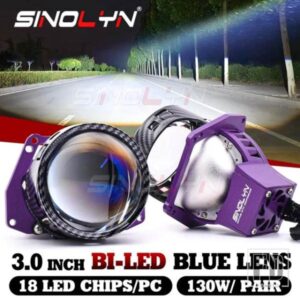 SINOLYN 3 インチ 19000LM ブルーバイ LED レンズライトエンジェルアイズヘッドライトプロジェクター HELLA 3R LED ライトカーアクセサリー