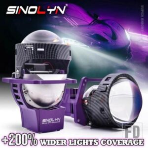 SINOLYN 3 インチ 65 ワットブルーバイ LED プロジェクターレンズヘラ用ヘッドライト 3R LED モジュールライト 6000 18K レトロフィットカーアクセサリー