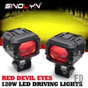 SINOLYN 9V-60V LED スポットライトレッドデビルアイズ LED ライト運転フォグランプ ATV 車オートバイオフロード 4X4 トラック SUV スタイリング