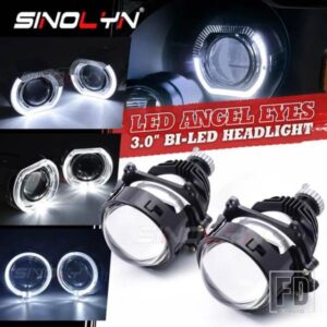 SINOLYN BI LED レンズ H7 LED H4 H1 9005 9006 3 インチエンジェルアイズヘッドライトプロジェクター汎用ライトレンズカーアクセサリー DIY