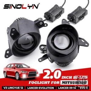 SINOLYN 2 インチバイ LED フォグランプ三菱ランサー/EVO X/V3 LINGYUE/進化 LED プロジェクターフォグレンズライトカーアクセサリー
