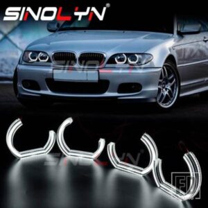 SINOLYN エンジェルアイ LED BMW E46 LCI フェイスリフト 2D クーペコンバーチブル 325CI 330CI キセノンヘッドライト DRL ウィンカーハロー車用