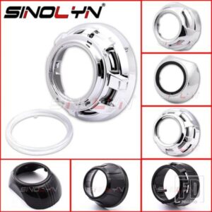 SINOLYN 2.5/3.0 ヘッドライトレンズダストベゼルシュラウド LED HID プロジェクターレンズ WST/ヘラ 3R G5/小糸 Q5 ベゼルカーアクセサリー