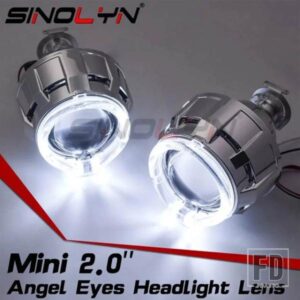 SINOLYN 2 インチバイキセノンプロジェクターレンズ H7 H4 ヘッドライトエンジェルアイ DRL ライトレンズヘッドランプカーアクセサリー RESTYLING