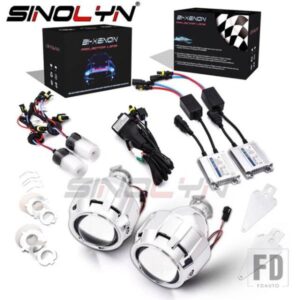 SINOLYN 2.5 インチ H7 H4 ヘッドライトコンプリートキットバイキセノンレンズ虫眼鏡プロジェクターレンズライトカーアクセサリー