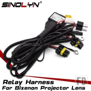 SINOLYN H4 9003 HB2 9004 9007 H13 リレーハーネスバイキセノンプロジェクターレンズカーアクセサリー高低制御配線 12V 35 ワット/55 ワット
