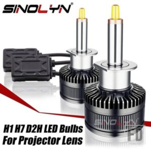SINOLYN 4300K 6000K H7 LED H1 D2H D2S H11 9005 9006 LED ヘッドライト電球 8000LM ライトプロジェクターレンズカーアクセサリー