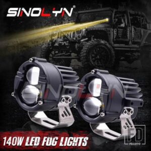 SINOLYN BI LED プロジェクターフォグランプ 3000K 6500K スポットライトレンズ LED 車用 12V 24V 車/バイク/トラック/SUV DIY