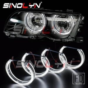 SINOLYN LED エンジェルアイハローリング BMW 3 5 シリーズ E46 M3/E39/E36/E38 ヘッドライト DRL アクリル DTM スタイルライトウィンカーライト