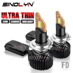 SINOLYN P1 50 ワット 1 MM H7 H4 H1 D2 H11 9005 9006 LED ヘッドライト CANBUS ターボ LED ランプ電球プロジェクターレンズカーアクセサリー
