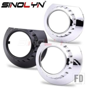 SINOLYN ダストベゼルブラック E46 プロジェクターシュラウドチューニング HELLA 3R G5/KOITO Q5/WST バイキセノンレンズライトアクセサリー用に交換