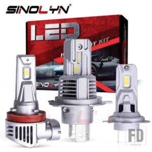 SINOLYN H7 H4 H11 LED ランプ 20000LM CANBUS ハロゲン交換ワイヤレス H8 H9 LED 電球ヘッドライトプロジェクターレンズプラグアンドプレイ