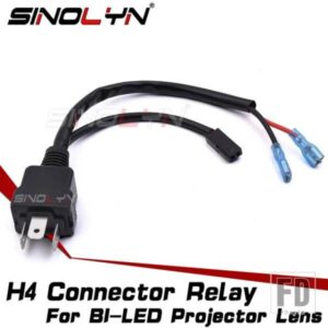 SINOLYN 12V 24V H4 ソケットコネクタリレーワイヤー LED 電球ランプバイ LED プロジェクターレンズライト H4 配線カーアクセサリー