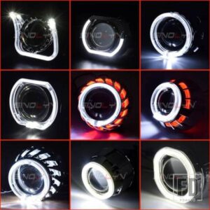 SINOLYN プロジェクター LED エンジェルアイシュラウド LED DRL ベゼルヘッドライトレンズベゼル 2.5 インチ H1 WST