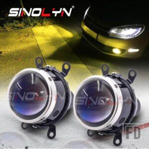 SINOLYN 3 インチバイキセノンフォグランププロジェクターレンズ H11 D2H ブルー HD フォグレンズカーライト汎用ドライビングライトカーアクセサリー