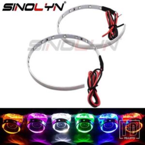 SINOLYN LED デビルアイデビルアイカスタム 3.0 プロジェクターヘッドライトレンズアクセサリー 360 度赤青緑黄紫