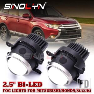 2.5 インチ BI LED フォグランプホンダシビックアコード CR-V/スバルフォレスターアウトバック/三菱/日産/スズキ LED プロジェクターフォグレンズ