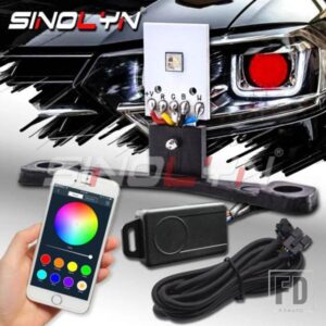 RGB DEVIL DEMON EYES BLUETOOTH 互換キットスマートフォン APP 対応マルチカラー 2.5 WST/3.0 HELLA プロジェクター ヘッドライト レンズ用