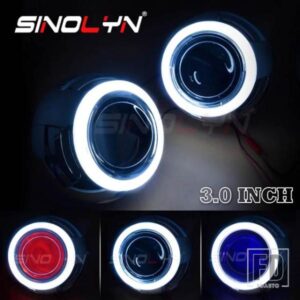 SINOLYN 3.0 インチバイキセノンレンズエンジェルアイ H7 H4 ヘッドライト H1 HID