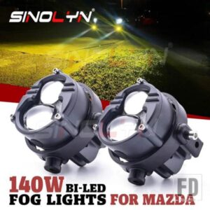 SINOLYN BI LED フォグランプマツダ 6/マツダ 2 3 5/CX7/CX5/アクセラ/MX5 LED PTF ダイオードフォグレンズプロジェクターカーアクセサリーレトロフィット