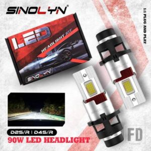SINOLYN 45 ワット D2S D2R D4S D4R 12000LM LED ランプヘッドライト自動 LED ライト電球ライト 6000K 交換用ワイヤレスプラグ アンプ遊ぶ