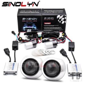 SINOLYN 2.5 インチバイキセノン 8.0 プロジェクターレンズアイリスフルキットヘッドライト H7 H4 レンズ H1 HID ライトバラストカーアクセサリー