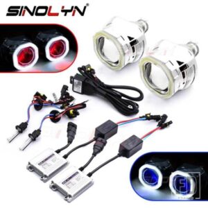 SINOLYN 2.5 インチバイキセノンプロジェクターレンズ H4 H7 ヘッドライトエンジェルデビルアイレンズライトオートバイカーアクセサリー