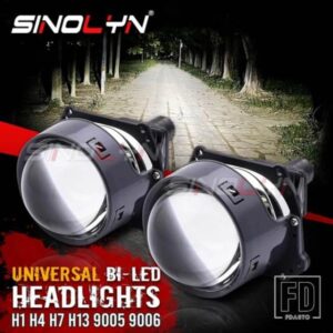 SINOLYN 3 インチバイ LED プロジェクターレンズ H7 H4 H1 H11 9005 9006 ヘッドライト 14000LUX LED ライトライトランプカーアクセサリー