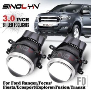 SINOLYN BI LED フォグランプレンズフォードフォーカス MK2 MK3/フィエスタ/レンジャー/SMAX/フュージョン/エコスポーツ/トランジット LED プロジェクターラ