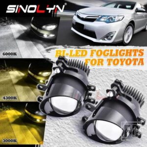 SINOLYN BI LED フォグランプトリコロール PTF トヨタカローラ/ヤリス/ハイラックス/カムリ/RAV4/プリウス/VIOS 5500K 4300K 3000K LED