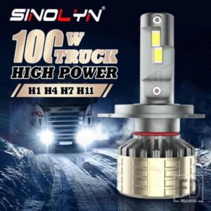 SINOLYN H7 H4 H1 H11 LED H8 H9 24V H4 HI/LO LED ランプヘッドライト電球用 6000K 100W アイスライト用トラックバスアップグレード交換