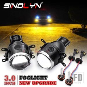 SINOLYN 3 インチ H11 HID バイキセノンフォグランププロジェクターフォグレンズ汎用 H8 H9 ライト防水カーアクセサリーレトロフィット