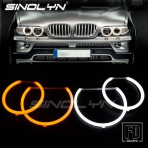 SINOLYN LED エンジェルアイ BMW E53 X5 ハロゲンキセノンヘッドライトコットンライトハローチューニング自動車ライトアクセサリーレトロフィット