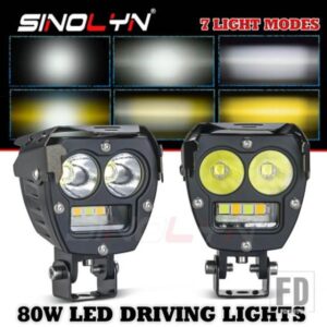 SINOLYN 80 ワット LED スポットライトドライビングライト 7 モード LED ライト ATV 車オートバイトラック SUV バスオフロードアクセサリー 4X4