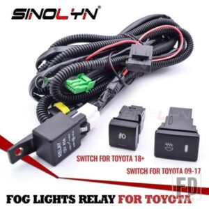 スイッチ制御リレーフォグランプ用トヨタ 2009-ON 配線ハーネスバイ LED/バイキセノンフォグレンズケーブルカーアクセサリー 12V