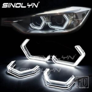 エンジェルアイズ M4 スタイル BMW E46 F10 E90 F30 E60 F31 F32 F34 F01 F02 F80 F82 F83 M2 ヘッドライト DRL LED DTM ハローリング象徴 LED