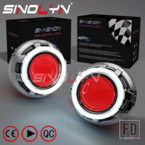 SINOLYN 3 インチバイキセノンプロジェクターレンズ H7 H4 ヘッドライト LED エンジェルアイズ DRL オートライト H1 HID スーパーレンズカーアクセサリー